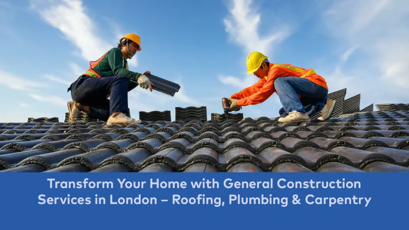 Professional general construction services in London, showcasing skilled contractors working on a building project.