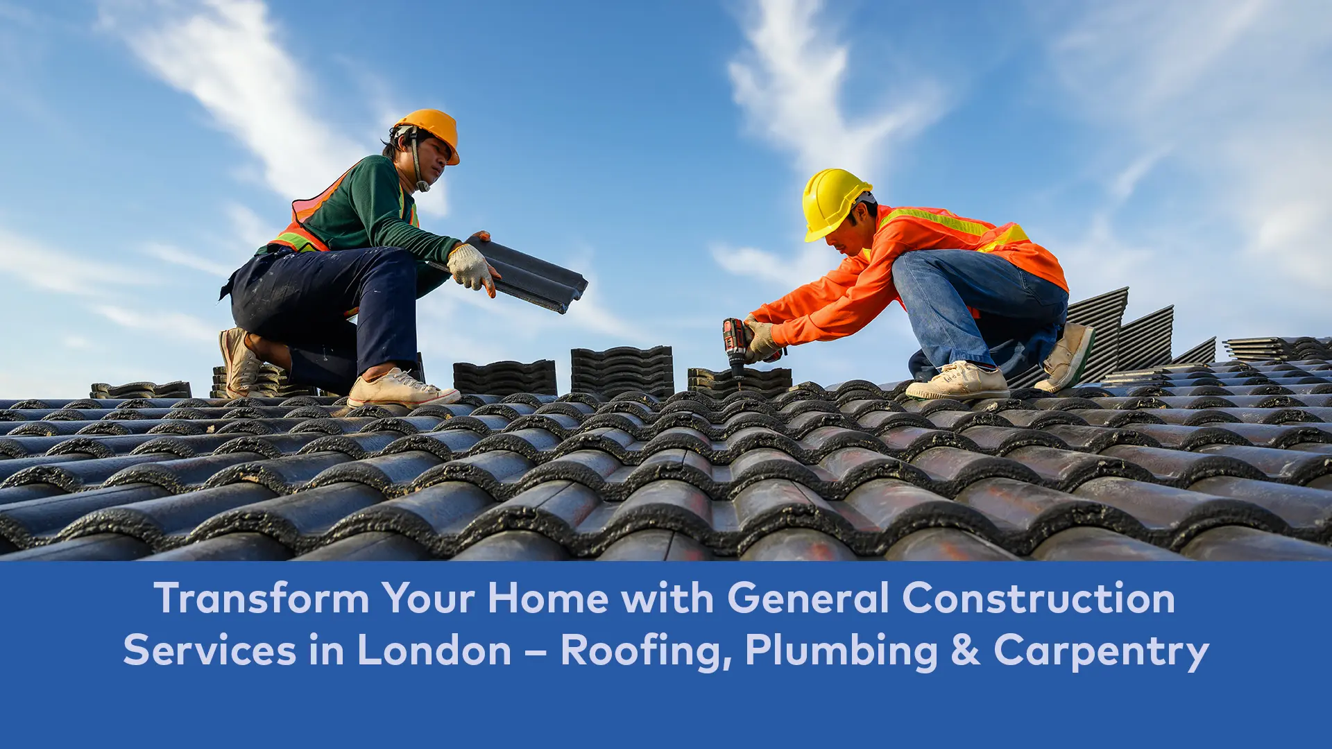 Professional general construction services in London, showcasing skilled contractors working on a building project.